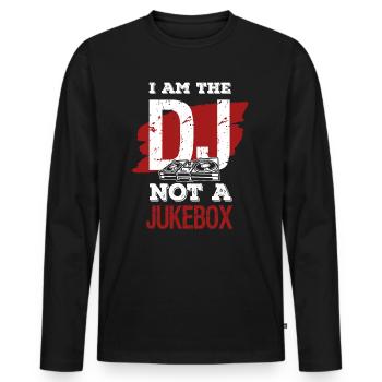 Je suis le DJ pas un jukebox - T-shirt manches longues Premium bio Homme - noir - Devant - Nico (187cm)