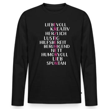 Erzieherin Kindergarten und Erziehung - Männer Premium Bio Langarmshirt - Schwarz - Vorne - Nico (187cm)