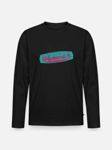 Wakeboard - Männer Premium Bio Langarmshirt - Schwarz