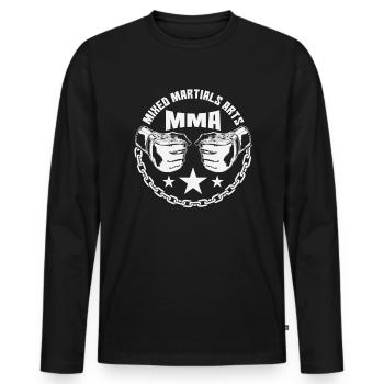 Arts martiaux mixtes MMA - T-shirt manches longues Premium bio Homme - noir - Devant - Nico (187cm)