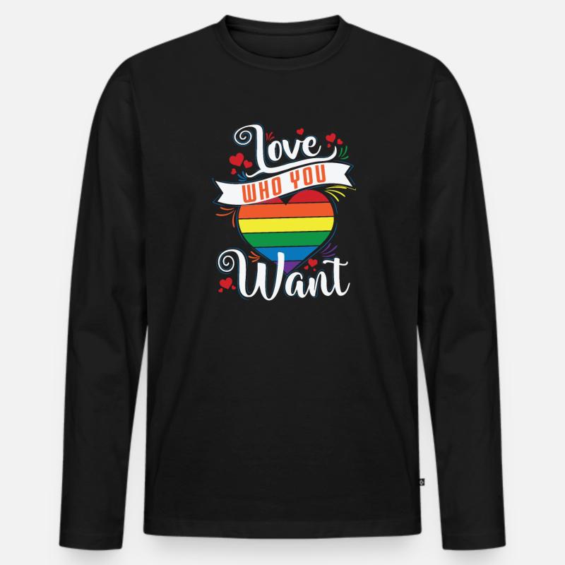 Liebe wen du willst - Männer Premium Bio Langarmshirt - Schwarz