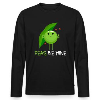Peas be mine pea and pea pods - Men's Premium Organic Long Sleeve Shirt - black - Front - Nico (187cm)