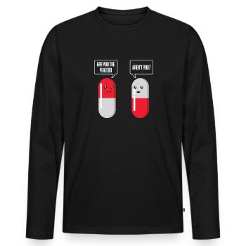 Placeboeffekt verwirrt selbst Scheinmedikament - Männer Premium Bio Langarmshirt - Schwarz - Vorne - Nico (187cm)