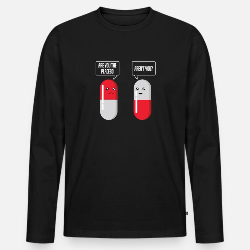 Placeboeffekt verwirrt selbst Scheinmedikament - Männer Premium Bio Langarmshirt - Schwarz