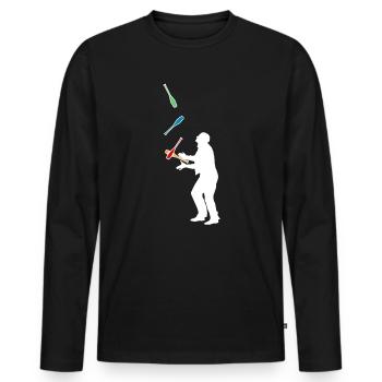 Jongleur - Männer Premium Bio Langarmshirt - Schwarz - Vorne - Nico (187cm)