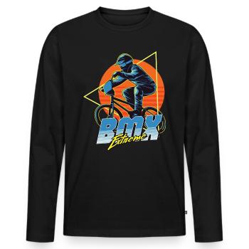 BMX Extreme Bike - Men's Premium Organic Long Sleeve Shirt - black - Front - Nico (187cm)