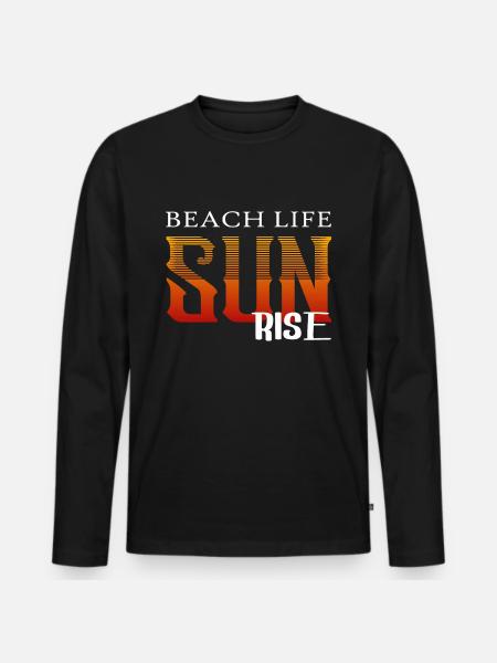 Sunset Beach Holiday - Men's Premium Organic Long Sleeve Shirt - black