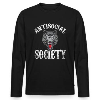 Antisocial society - Men's Premium Organic Long Sleeve Shirt - black - Front - Nico (187cm)