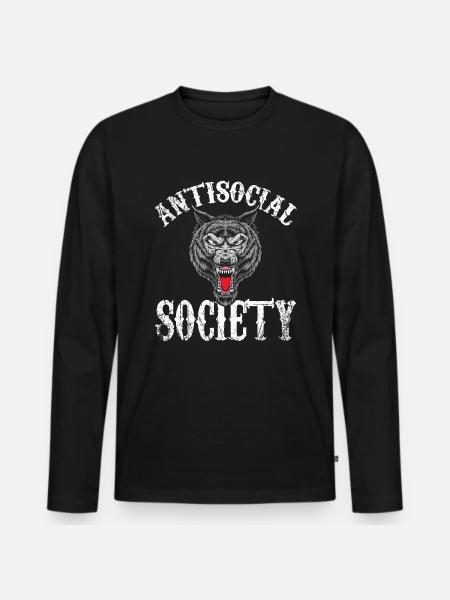 Société antisociale - T-shirt manches longues Premium bio Homme - noir