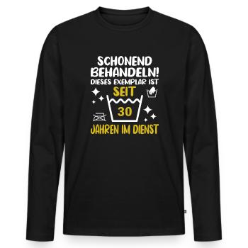 30 Jähriges Dienstjubiläum Firmenjubiläum - Männer Premium Bio Langarmshirt - Schwarz - Vorne - Nico (187cm)