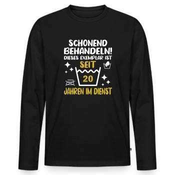 20 Jähriges Dienstjubiläum Firmenjubiläum - Männer Premium Bio Langarmshirt - Schwarz - Vorne - Nico (187cm)