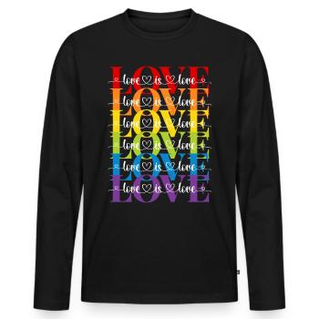 Love is Love - Männer Premium Bio Langarmshirt - Schwarz - Vorne - Nico (187cm)