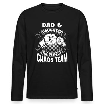 Vater Und Tochter Das Perfekte Chaos Team Vatertag - Männer Premium Bio Langarmshirt - Schwarz - Vorne - Nico (187cm)