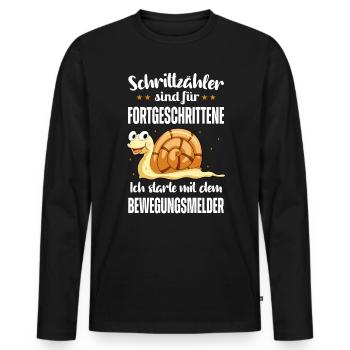 Schrittzähler Sind Für Fortgeschrittene Schnecken - Männer Premium Bio Langarmshirt - Schwarz - Vorne - Nico (187cm)
