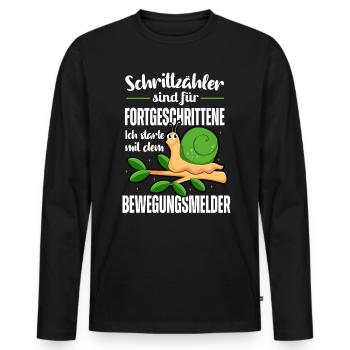 Schrittzähler sind für Fortgeschritten Schnecken - Männer Premium Bio Langarmshirt - Schwarz - Vorne - Nico (187cm)