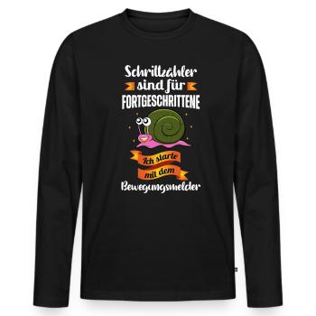 Schrittzähler sind für Fortgeschritten Schnecken - Männer Premium Bio Langarmshirt - Schwarz - Vorne - Nico (187cm)