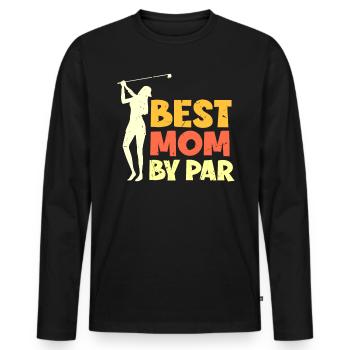 Best Mom By Par Damen Golf Golfspielerin Shirt - Männer Premium Bio Langarmshirt - Schwarz - Vorne - Nico (187cm)