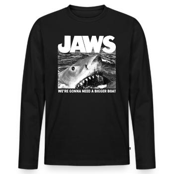 Jaws We´re Gonna Need A Bigger Boat Quote - Men's Premium Organic Long Sleeve Shirt - black - Front - Nico (187cm)