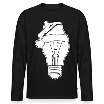 Lamp with Christmas hat - Men's Premium Organic Long Sleeve Shirt - black - Front - Nico (187cm)
