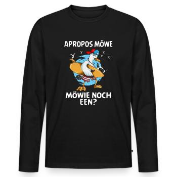 Apropos Möwe Möwie noch een Sabbel nich dat geit - Männer Premium Bio Langarmshirt - Schwarz - Vorne - Nico (187cm)