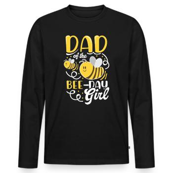 Father Bee Girl's Queen Bee Bee Day Girl - Men's Premium Organic Long Sleeve Shirt - black - Front - Nico (187cm)
