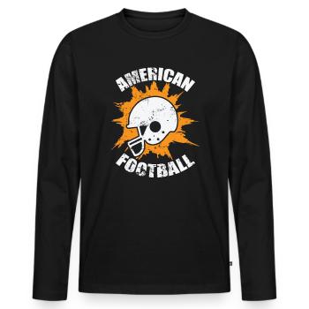 Football américain America Sport Touchdown - T-shirt manches longues Premium bio Homme - noir - Devant - Nico (187cm)