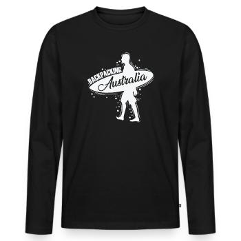 Backbacking Australia Outback Adventure - Men's Premium Organic Long Sleeve Shirt - black - Front - Nico (187cm)