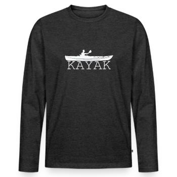 Kayak Paddle Boat Water Sports Canoeing - Men's Premium Organic Long Sleeve Shirt - heather anthracite - Front - Nico (187cm)
