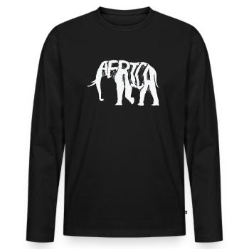 Carte du continent de la population d’éléphants d’Afrique - T-shirt manches longues Premium bio Homme - noir - Devant - Nico (187cm)