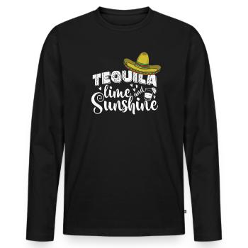 Tequila Line Sunshine Vacances Mexique - T-shirt manches longues Premium bio Homme - noir - Devant - Nico (187cm)
