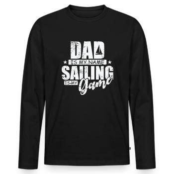 Papa est mon nom, la voile est mon jeu, Segeln - T-shirt manches longues Premium bio Homme - noir - Devant - Nico (187cm)
