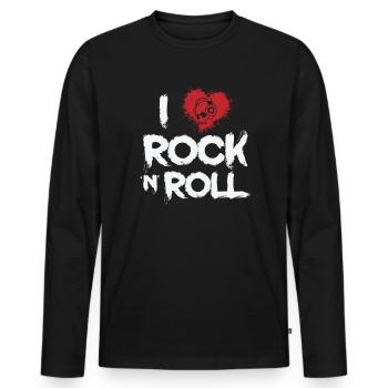 I Love Rock n Roll Musikstil Genre Gitarre - Männer Premium Bio Langarmshirt - Schwarz - Vorne - Nico (187cm)