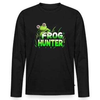 Toad Frogs Tadpole Frog Hunter Children's Shirt - Men's Premium Organic Long Sleeve Shirt - black - Front - Nico (187cm)