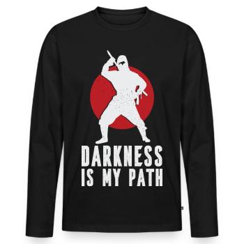 Darkness is my path - Men's Premium Organic Long Sleeve Shirt - black - Front - Nico (187cm)