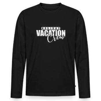 Vacances Vacances Équipage Vacances Loisirs - T-shirt manches longues Premium bio Homme - noir - Devant - Nico (187cm)