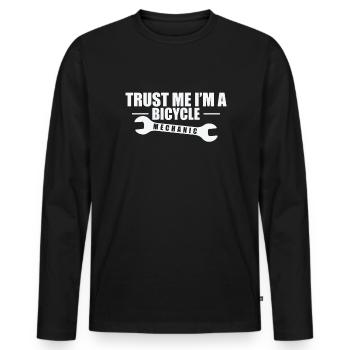 Croyez-moi, je suis mécanicien de vélo deux-roues mécanicien - T-shirt manches longues Premium bio Homme - noir - Devant - Nico (187cm)