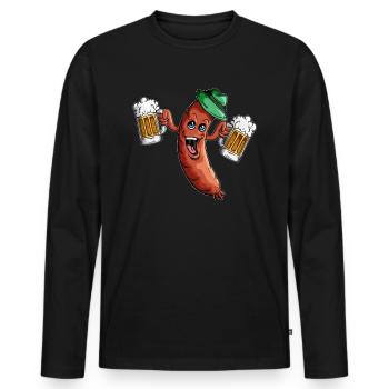 Feiertag Biertrinken Biergarten Würstchen Roster - Männer Premium Bio Langarmshirt - Schwarz - Vorne - Nico (187cm)