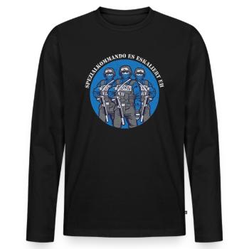 Spezial Outfit Party Männer Geburtstagsgeschenk - Männer Premium Bio Langarmshirt - Schwarz - Vorne - Nico (187cm)