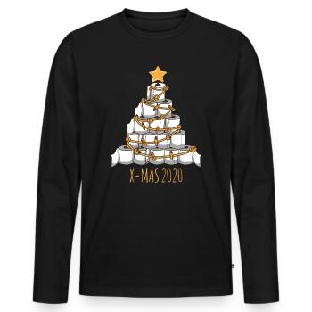 Christmas Tree Toilet Paper Funny Hamster Purchase - Men's Premium Organic Long Sleeve Shirt - black - Front - Nico (187cm)