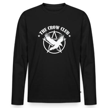Le Crow Club Crow Raven Bird Nature - T-shirt manches longues Premium bio Homme - noir - Devant - Nico (187cm)