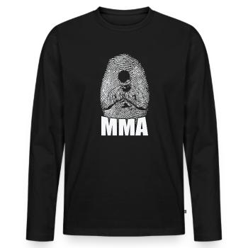 MMA Fingerprint D.N.A. Arts martiaux mixtes - T-shirt manches longues Premium bio Homme - noir - Devant - Nico (187cm)