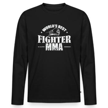 Meilleur combattant du monde MMA arts martiaux mixtes - T-shirt manches longues Premium bio Homme - noir - Devant - Nico (187cm)