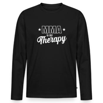 Le MMA est ma thérapie d’arts martiaux mixtes - T-shirt manches longues Premium bio Homme - noir - Devant - Nico (187cm)
