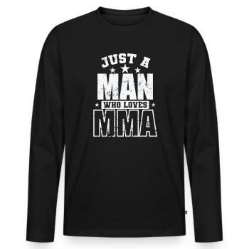 Juste un homme qui aime les arts martiaux mixtes MMA - T-shirt manches longues Premium bio Homme - noir - Devant - Nico (187cm)
