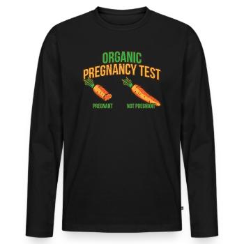 Schwangerschaft Babyparty knappern Karotten Möhren - Männer Premium Bio Langarmshirt - Schwarz - Vorne - Nico (187cm)