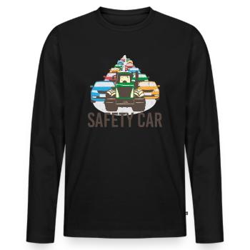 Agriculteur Agriculteur Conducteur de tracteur Ouvrier sur le terrain Voiture Safty - T-shirt manches longues Premium bio Homme - noir - Devant - Nico (187cm)