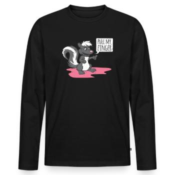 Tire mon doigt Skunk Tire les pets sur le doigt - T-shirt manches longues Premium bio Homme - noir - Devant - Nico (187cm)