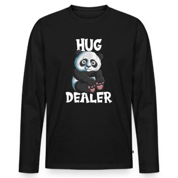 Panda Bear Hugs You Hug Dealer Hug Panda - T-shirt manches longues Premium bio Homme - noir - Devant - Nico (187cm)