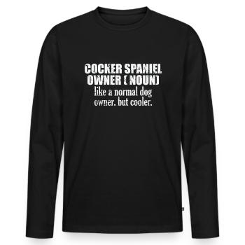 Cocker Spaniel Owner plus cool qu’un chien normal - T-shirt manches longues Premium bio Homme - noir - Devant - Nico (187cm)
