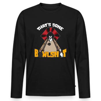 Bowling Outfit Bowling Club C’est une chemise Bowlshirt - T-shirt manches longues Premium bio Homme - noir - Devant - Nico (187cm)